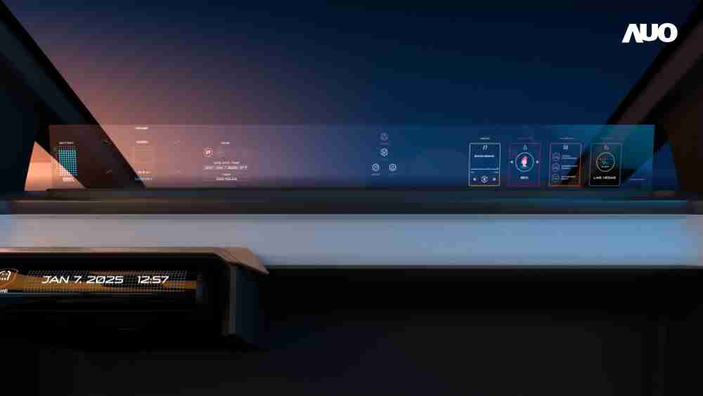 开云电子无界透明显示接口(Horizon Image Glass)透过车运算方案整合仪表板、、中控台及副驾显示器，，，，一体式全景呈现，，提供乘用者清晰的前方视野、、行车必要信息与娱乐功能
